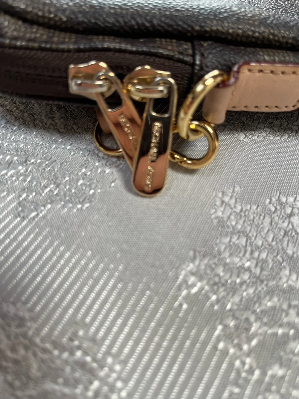 Michael Kors Brown and Tan Signature Messenger Bag